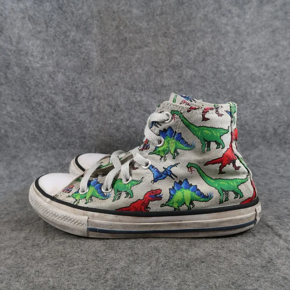 Converse Shoes Junior 1 Chuck Taylor All Star High Top Sneakers Dinosaurs Canvas